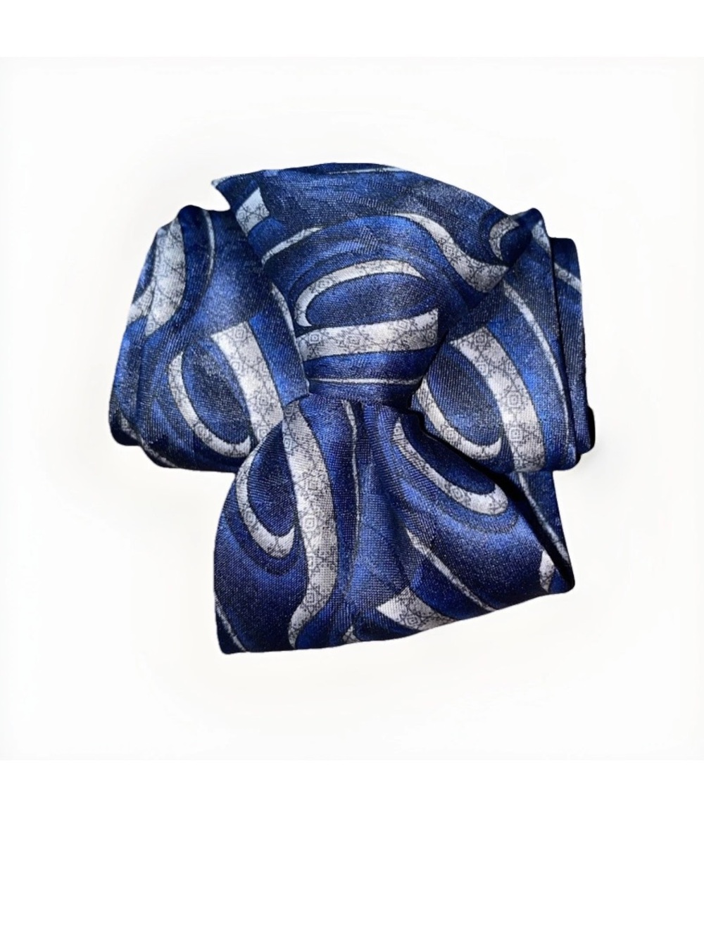 Puritan Blue and Silver Patterned Men's clip On Tie